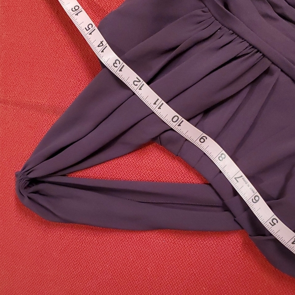 W Too Purple plum one shoulder dress lined sz. 0 Prom Bridesmaid Black Tie - Picture 5 of 9